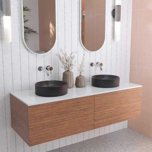 Glass Warehouse Tucana Bench Mount Ceramic Round Vessel Bathroom Sink